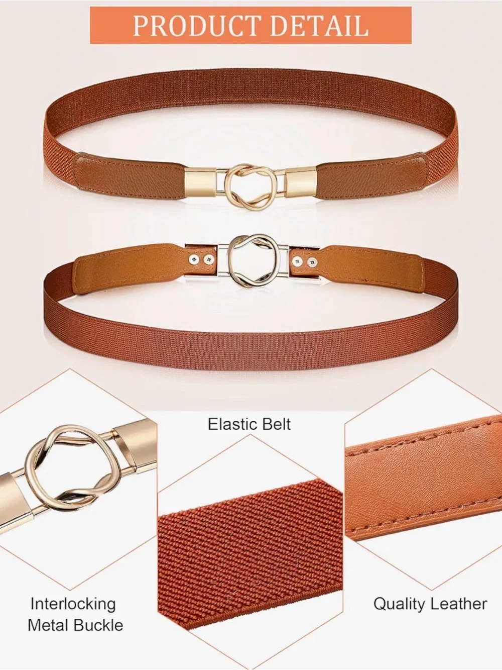 Four pack women’s stretchy waist belt Red, brown, black, Tan NEW